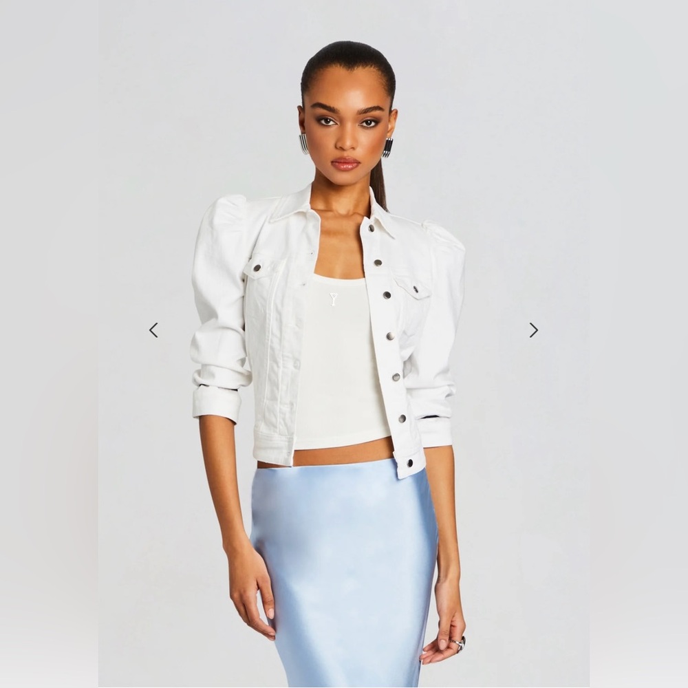 Rétrofete Ada White Denim Jacket Size Medium